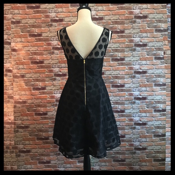 Betsey Johnson Lace Overlay Polka Dot Dress - Picture 4 of 5